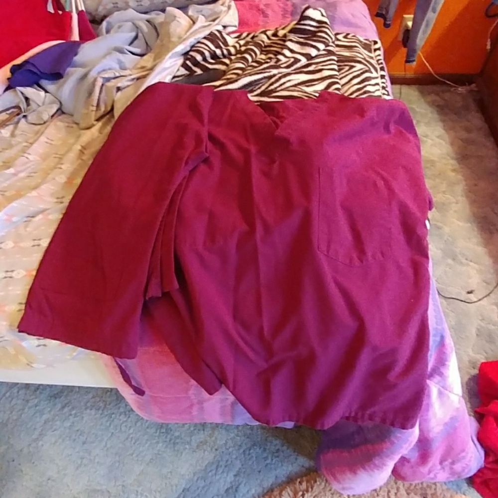 Maroon Colored Scrubs Shirt and Pants Set!